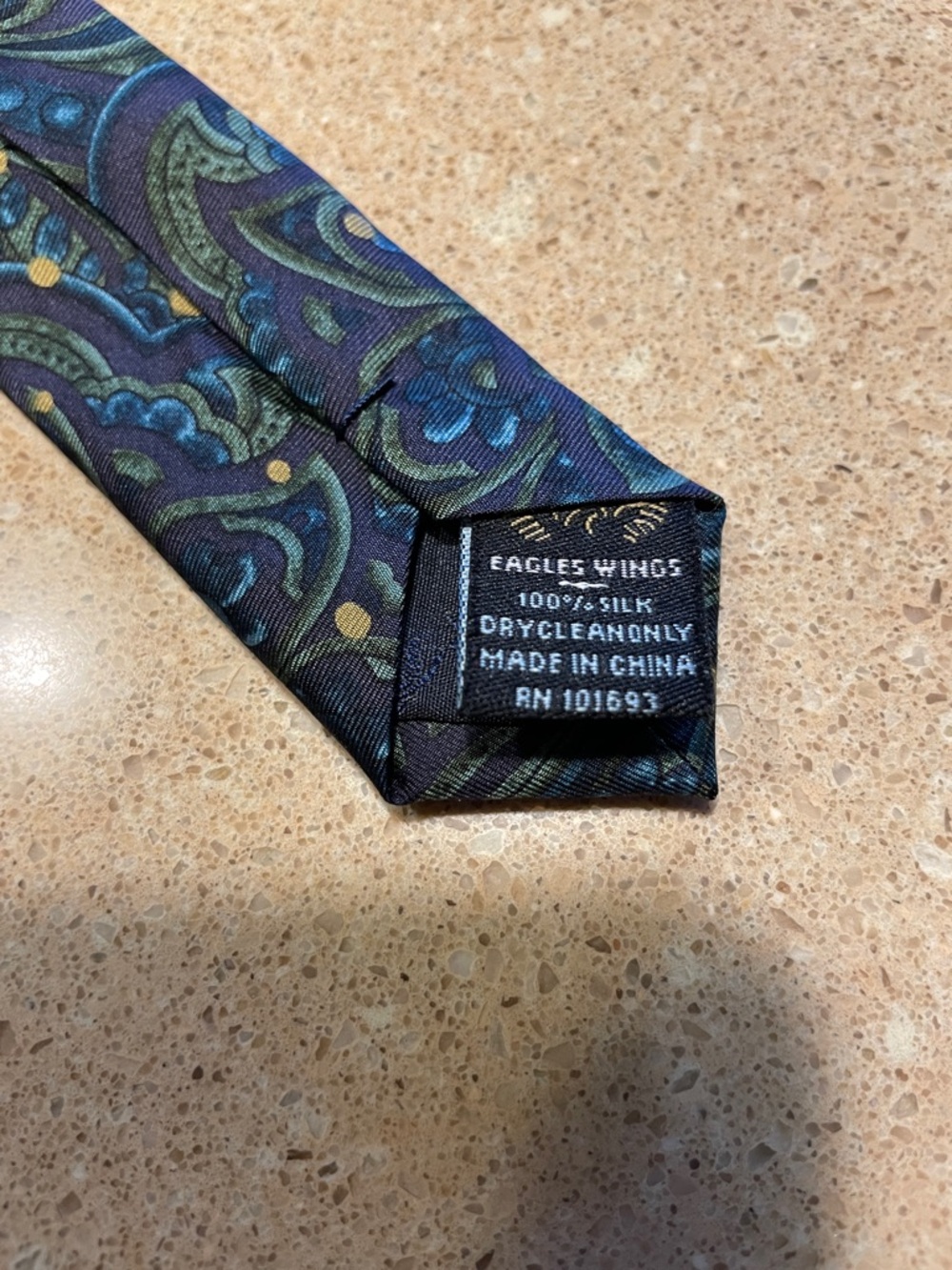 Men's Paisley Three Kings Silk Tie in Blue, Red & Gold - Picture 3 of 6